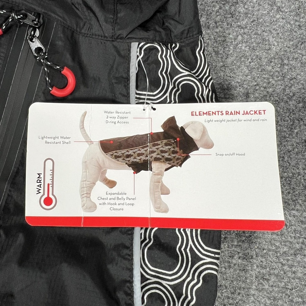 KONG Elements Dog Rain Coat Jacket Large L Black Warm Nylon Outerwear Reflective - Picture 4 of 8